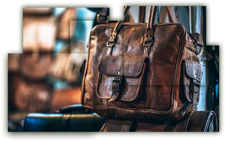Leather - Bag (826x516), Png Download