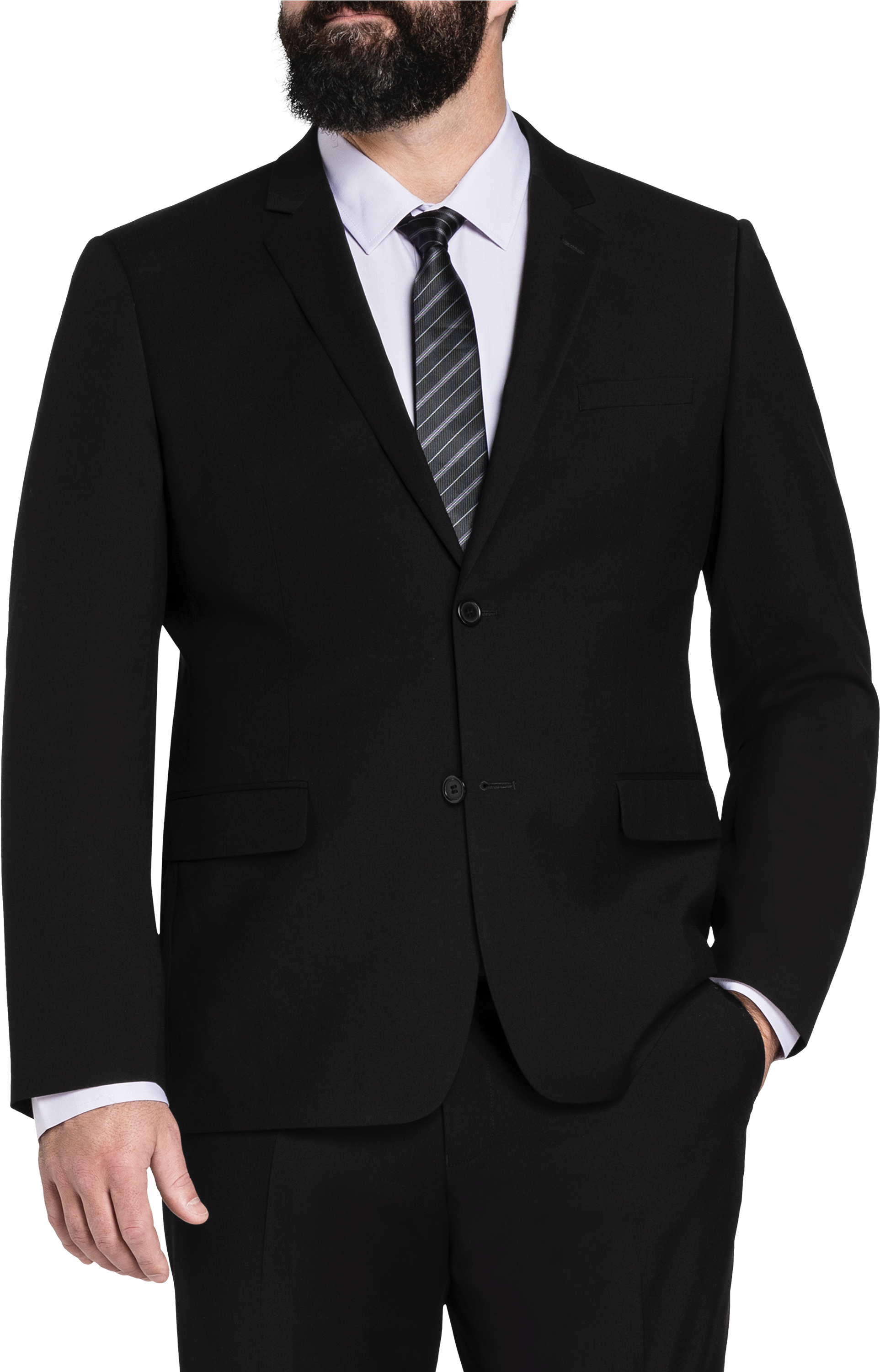 Black Premier Stretch 2 Btn Jacket - Suit (3000x3000), Png Download