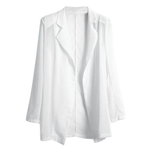 Gabriel Held Chiffon Blazer - White Chiffon Blazer (600x600), Png Download