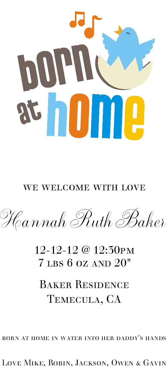 Home Birth Announcement - Calligraphy (592x1368), Png Download