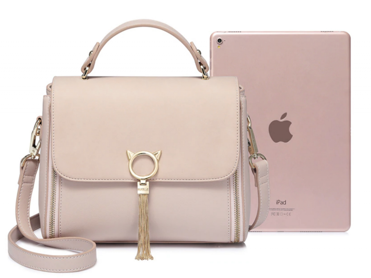 Pink Pu Leather Ladies Crossbody Or Shoulder Handbag - Handbag (1200x1200), Png Download