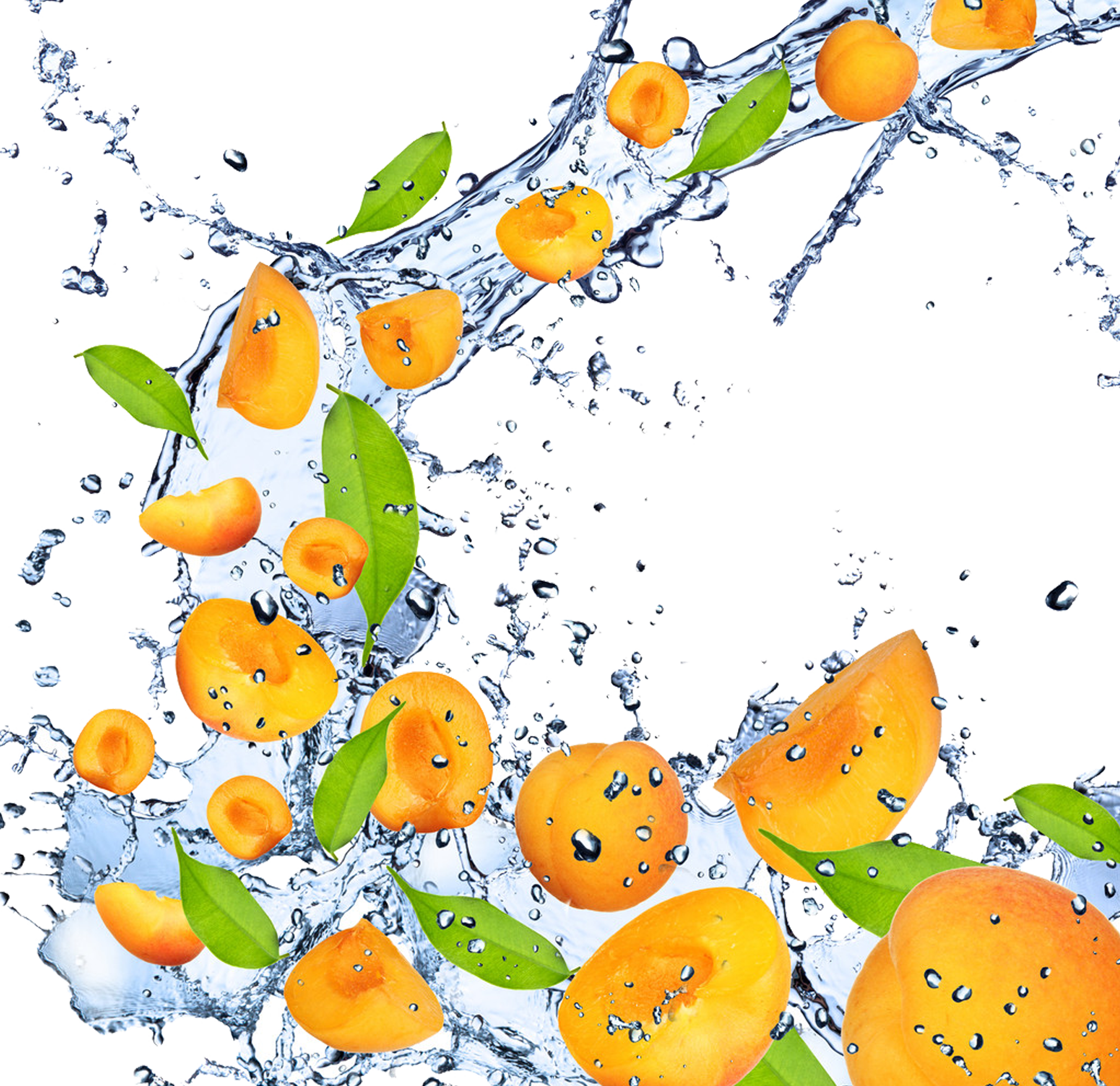 Png Free Download Fruit Apricot High Definition Television - Peaches With Splash Png (2935x2845), Png Download
