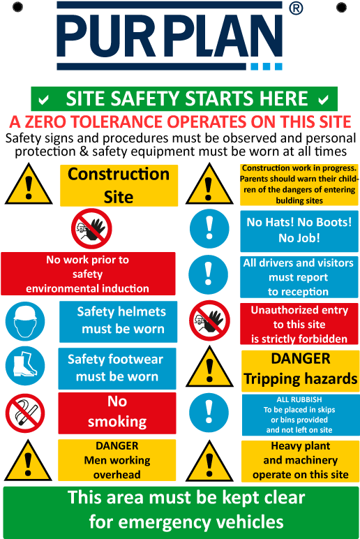 Purplan Safety - No Work Prior To Safety Induction (591x811), Png Download