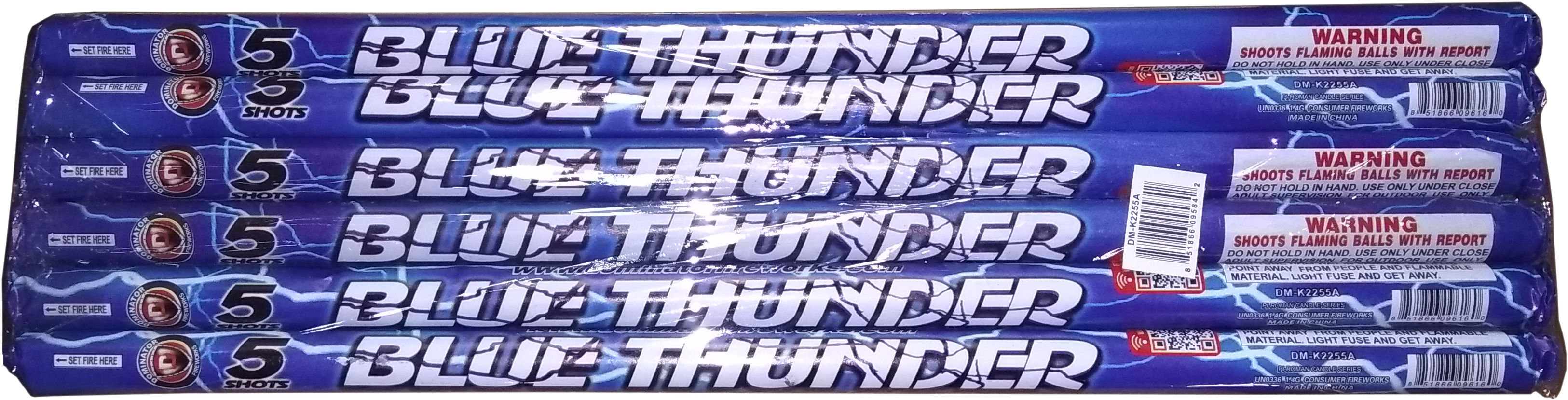 Photo Png Dm K2255a Roman Candles Blue Thunder 5 Balls - Paper Product (3512x1078), Png Download