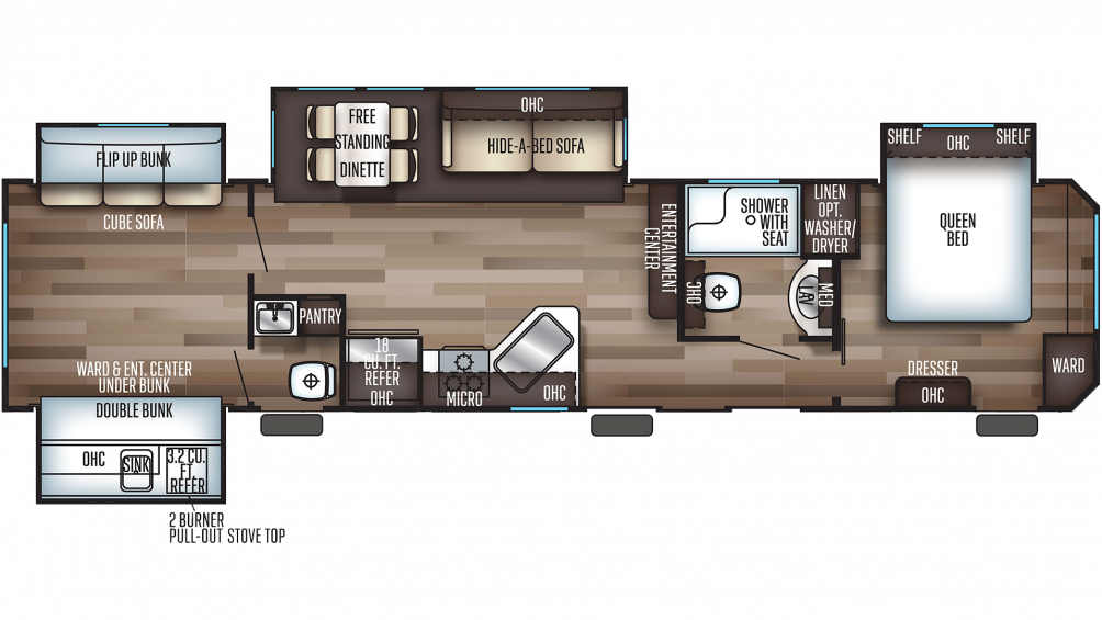 2020 Cherokee 39kr Floor Plan Img - Floor Plan (1004x565), Png Download