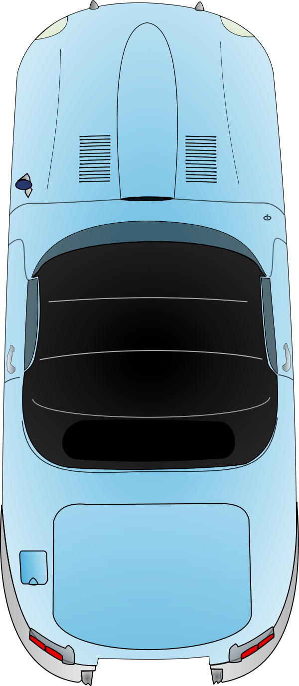 Car Top View Clip Art - Üstten Araba (600x1374), Png Download