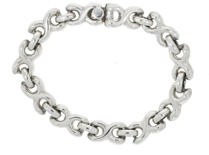 Sterling Silver Cross Design Bracelet - Chain (800x533), Png Download