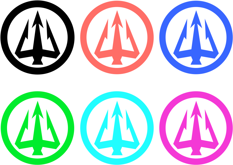 Fischwerks Trident Circle Stickers - Emblem (990x765), Png Download