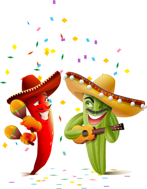 Mexican Fiesta - Cinco De Mayo Illustration (500x644), Png Download