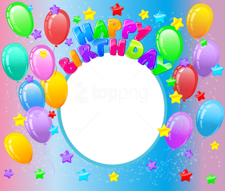Free Png Happy Birthdayphoto Frame Background Best - Happy First Birthday Balloon Png (850x723), Png Download