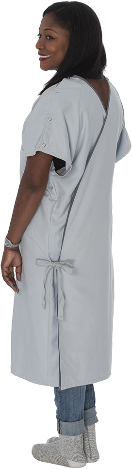 Comfort Care Iv Gown With Telemetry Pocket - Overcoat (777x1000), Png Download