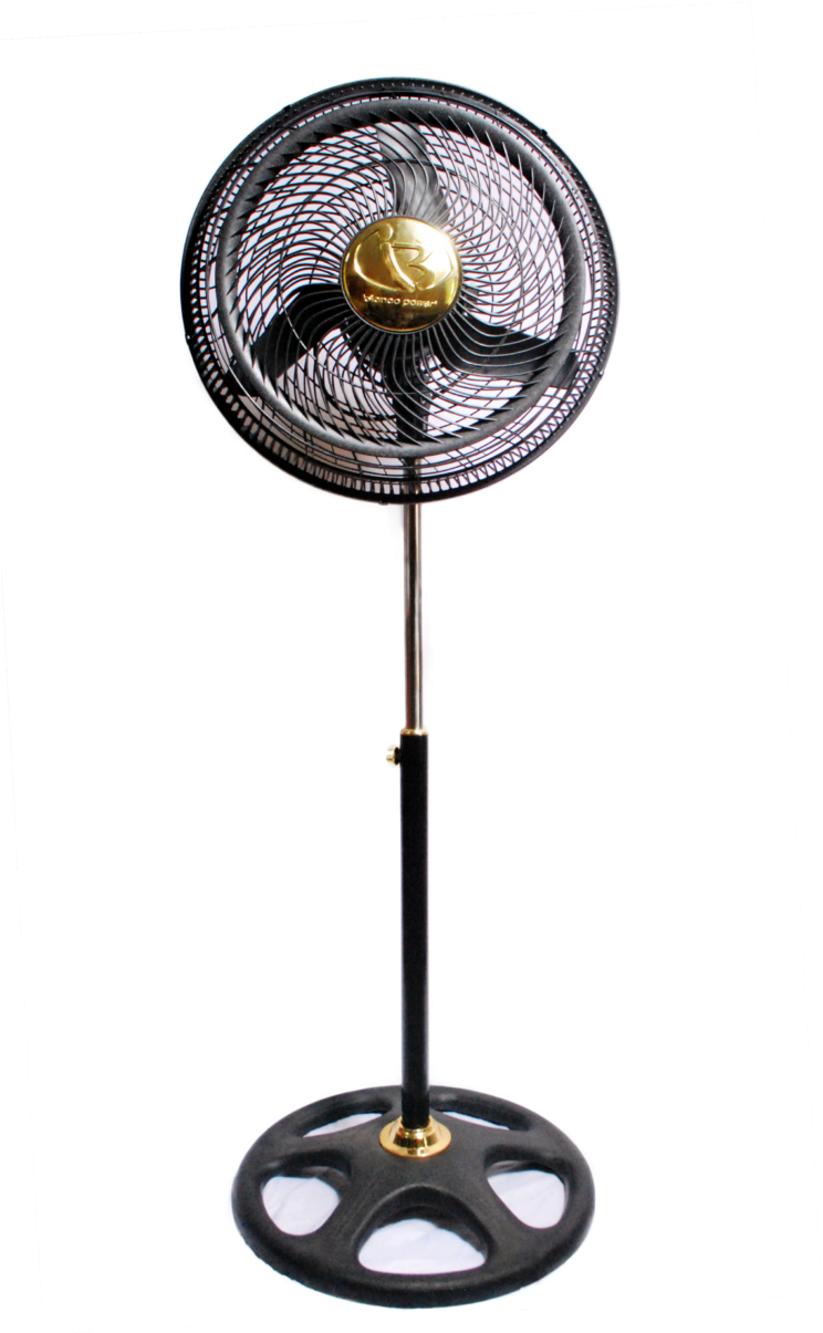 09 Black 18″ Inches Pedestal Fan - Emblem (768x1205), Png Download