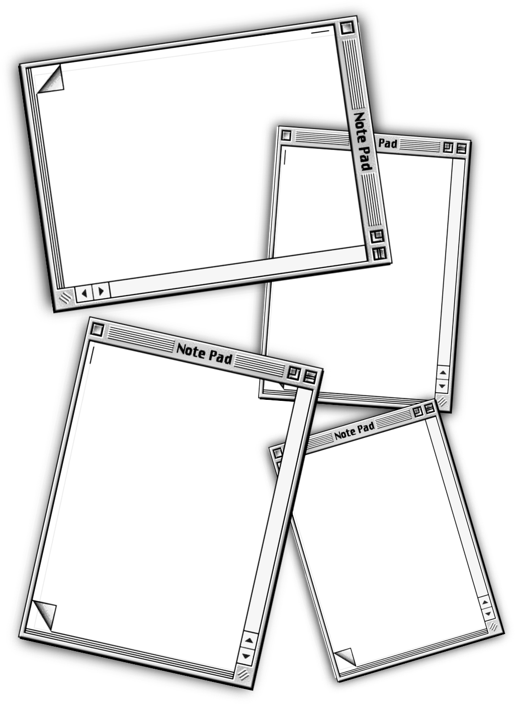 #ftestickers #frames #notepad #screen #collage - Line Art (1024x1398), Png Download