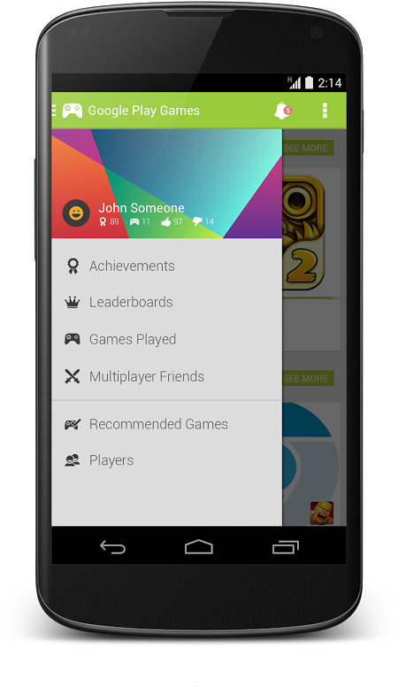 Fan-made Render Of Google Play Games Suggests App Updates - Android Phone Render (449x831), Png Download