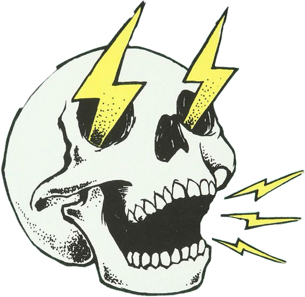 #skull #thunder #lightning #doodle #drawing #calavera - Midnight Ravers (1024x996), Png Download
