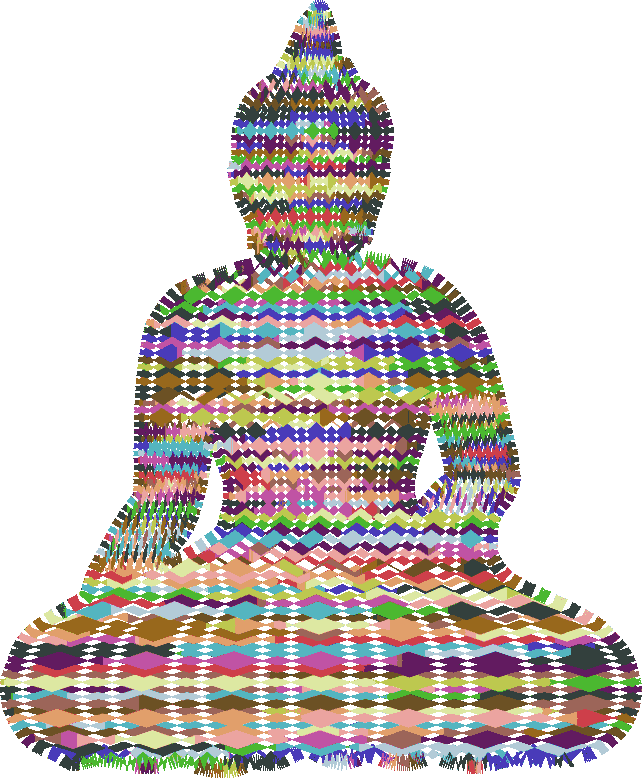Input Sitting Buddha Silhouette Stylized Lines (642x778), Png Download
