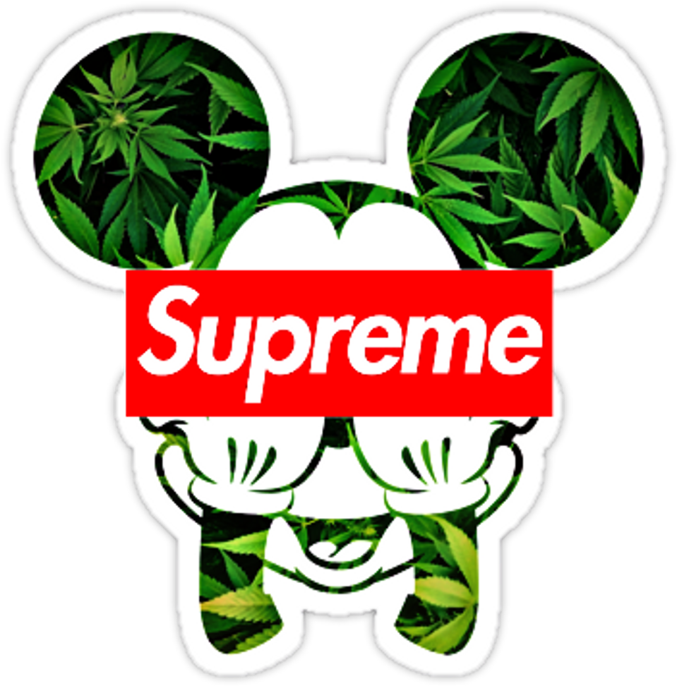#mickey Mouse #supreme - Mickey Mouse Weed Svg (1024x983), Png Download