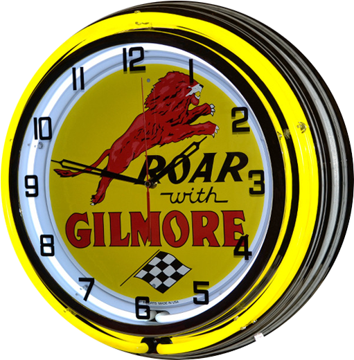 Download Roar With Gilmore Neon Clock Gasoline PNG Image with No