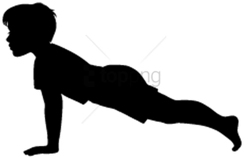 Free Png Download Kids Fitness Silhouette Png Images - Crawling Child Silhouette (850x554), Png Download