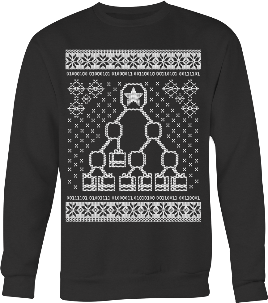 Binary Christmas Tree Ugly Sweater - Ho Ho Holy Schnikes (1000x1000), Png Download