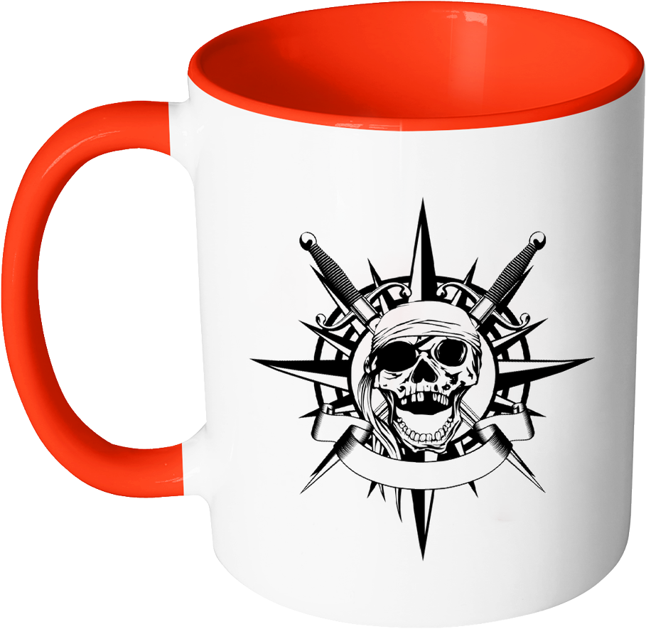 Pirate Skull Accent Mug - Mug (1024x1024), Png Download