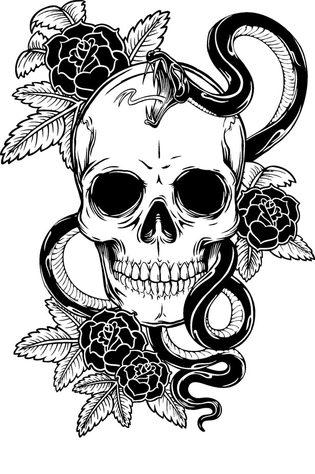 Symbolism Tattoo Venom Skull Human Free Hq Image Clipart (616x925), Png Download
