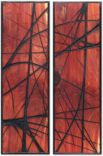 Burnt Panel Diptych No - Modern Art (1000x622), Png Download