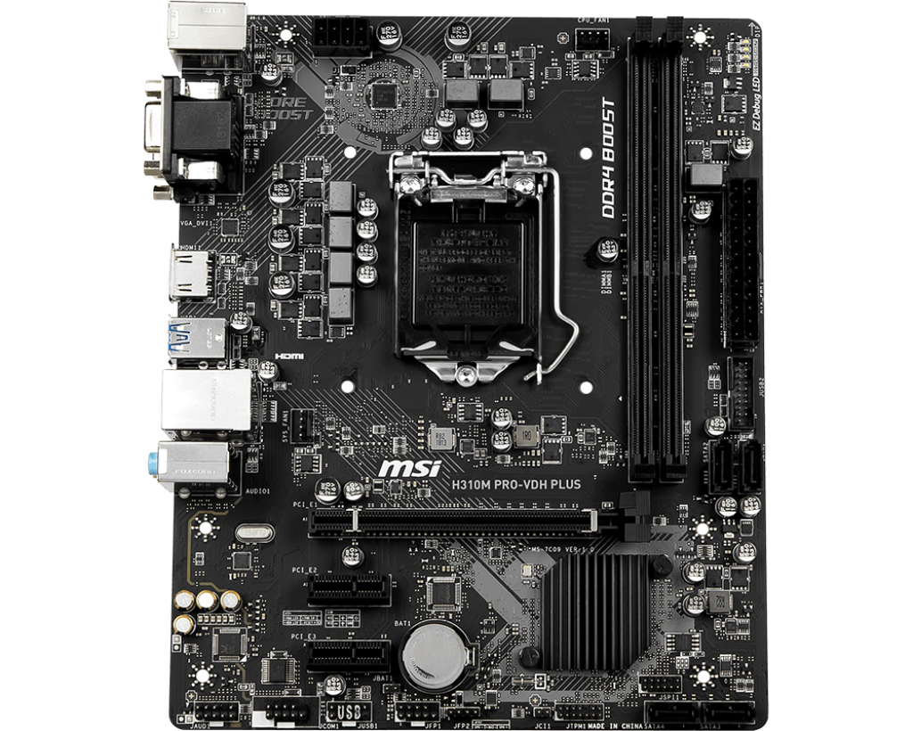 Motherboard 1151 Msi H310m Pro-vdh Plus Ddr4 - Intel H310 Chipset Motherboard (1024x820), Png Download