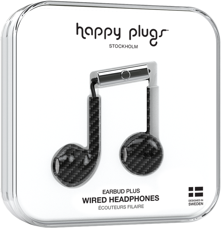 Earbud Plus Carbon Fiber - Happy Plugs (1000x1000), Png Download