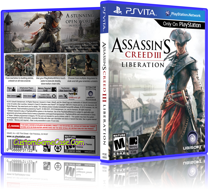 Assassins Creed 3 Liberation - Assassin's Creed Iii Liberation Ps Vita Front (800x685), Png Download