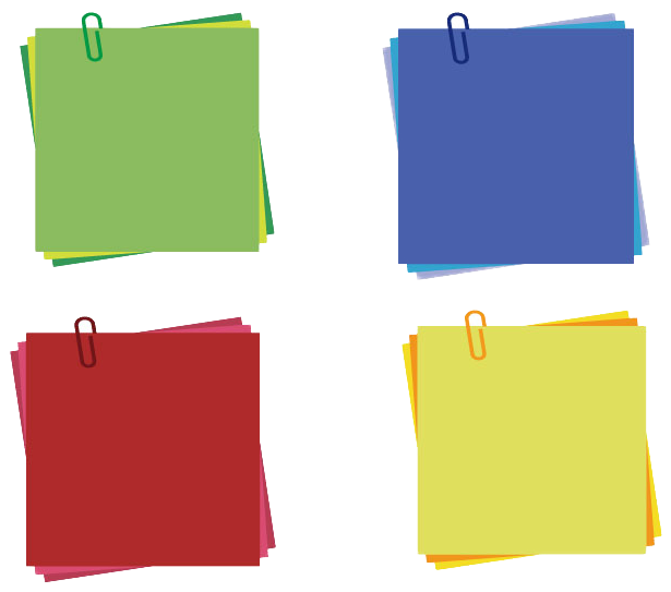 Post It Note Clip Color Sticky Notes - Sticky Notes With Paper Clip (842x595), Png Download