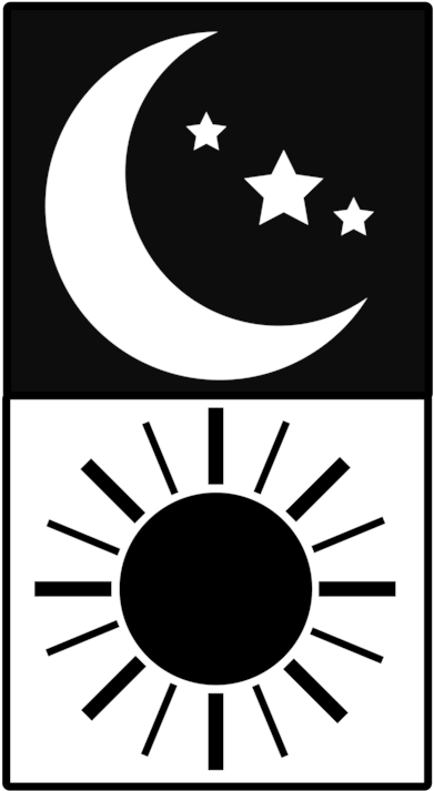 Sunlight Computer Icons Drawing - Day And Night Clipart Black And White (414x750), Png Download