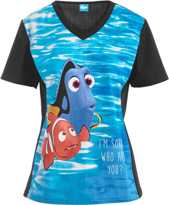 Shown In - Finding Dory Scrub Top (600x720), Png Download