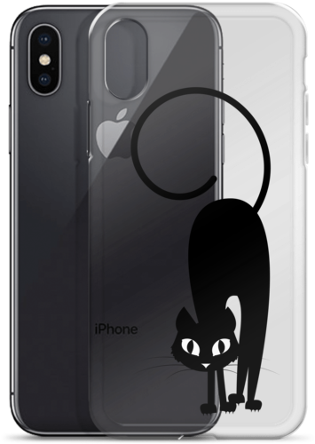 New 2018 Cute Cat Custom Print Iphone Case, Halloween - Clear Case Mockup Free (600x600), Png Download