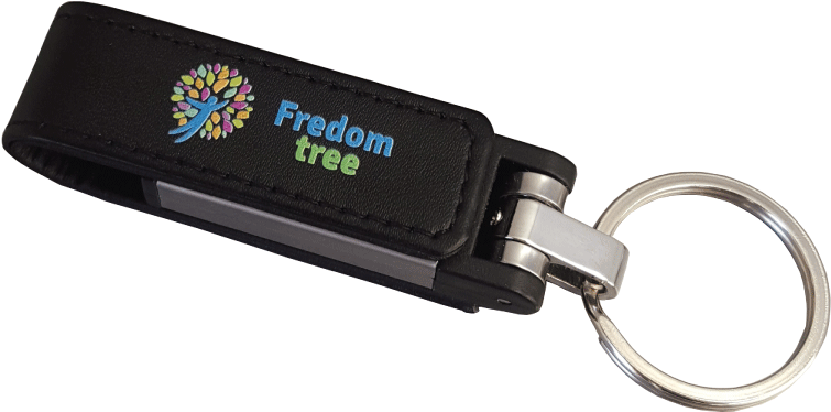 Executive Leather Style Usb - Keychain (780x440), Png Download