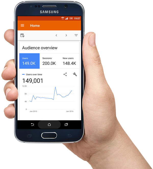 Website Design Leeds Google Analytics - Android Phone Png Hand (600x662), Png Download