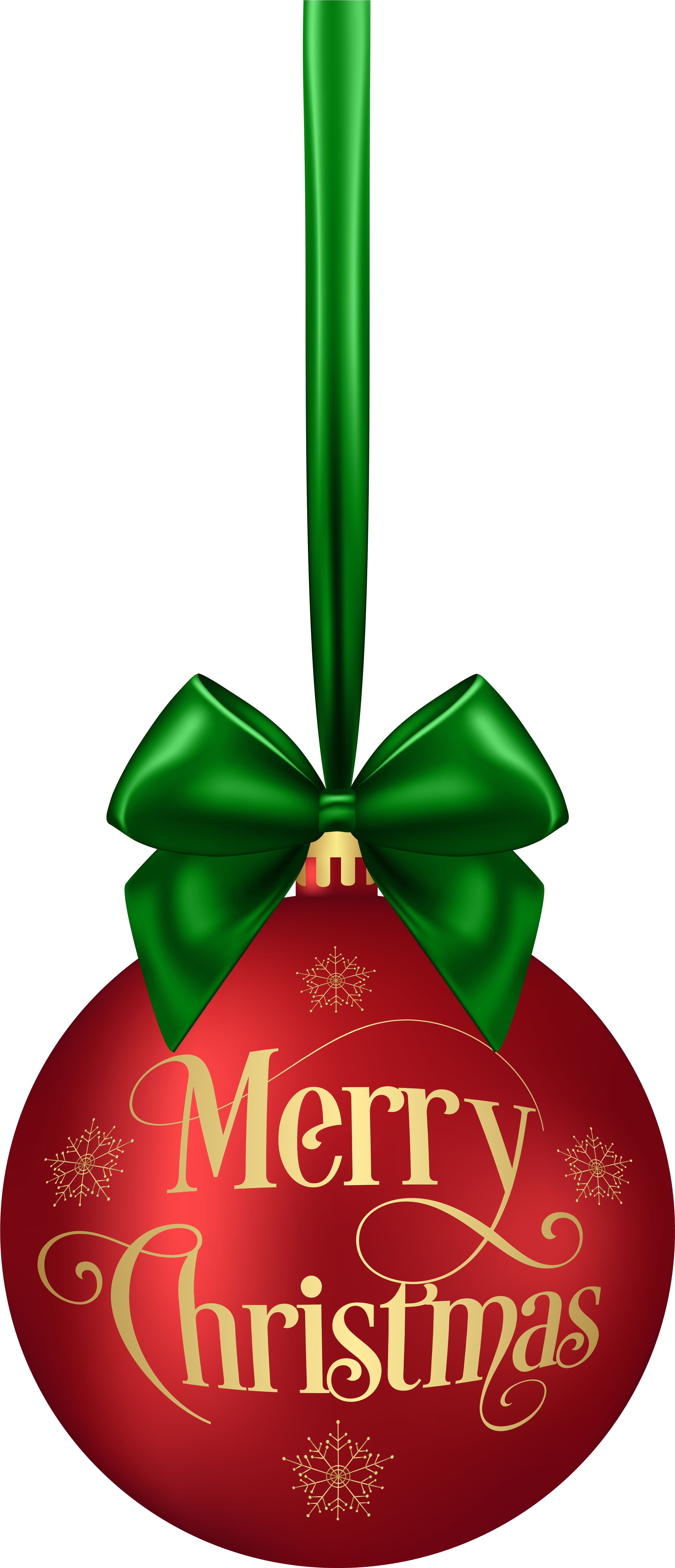 Merry Christmas Ball Red Clip Art Deco Image - Gift Wrapping (3514x8000), Png Download
