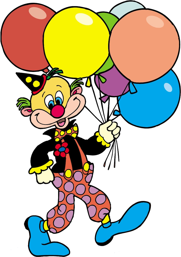 Balloon Clipart Clown - Clown With Balloons (1248x1231), Png Download
