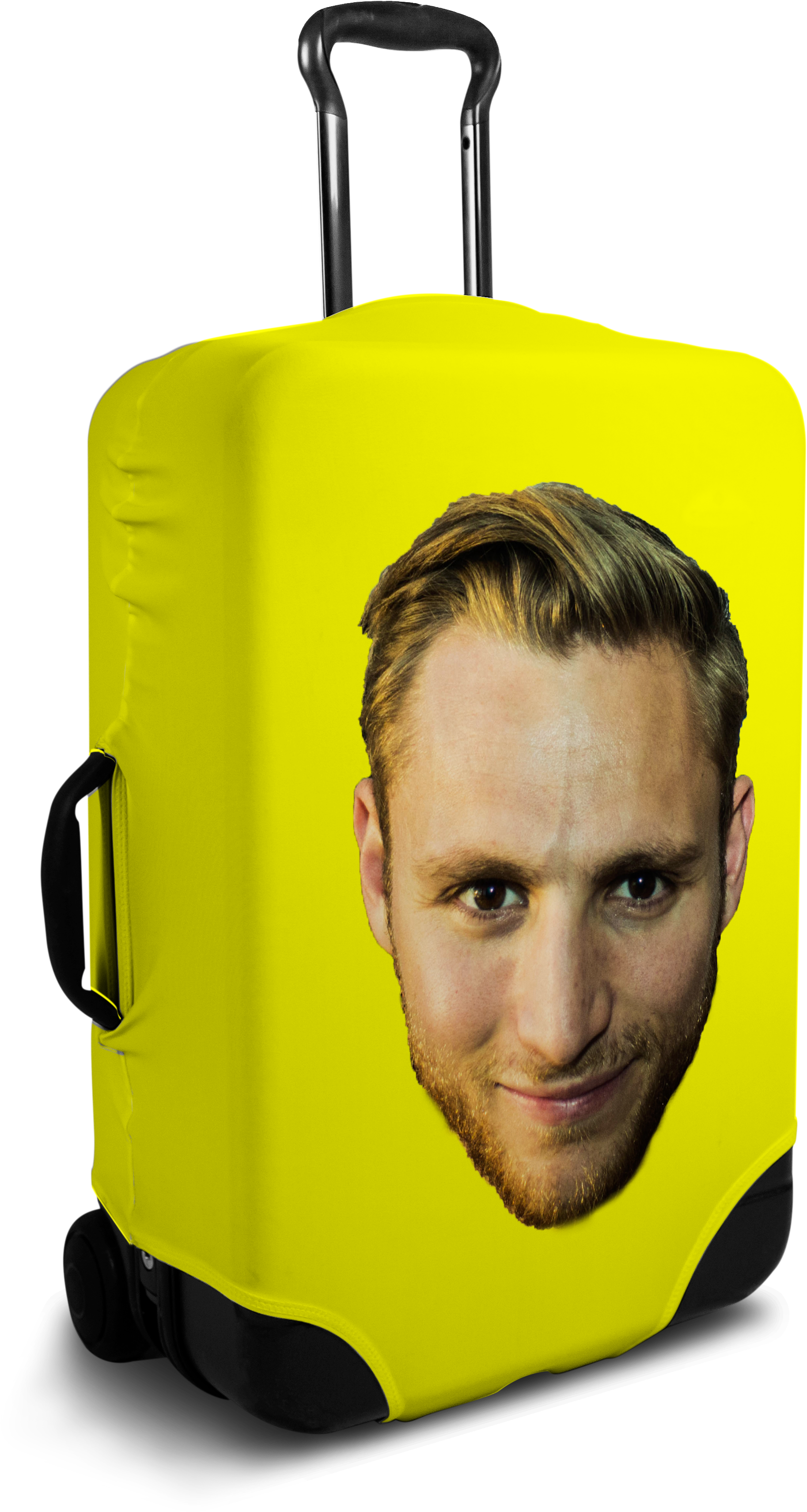 Custom Yellow Luggage Cover With Personalized Face - Hello Kitty Luggage Cover (2400x3600), Png Download