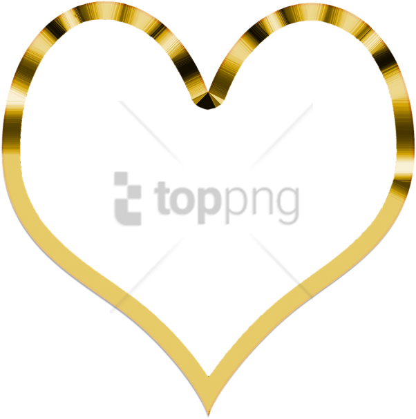 Free Png Download Heart Simple Golden Png Images Background - Transparent Background Golden Heart Png (850x772), Png Download
