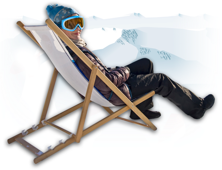 Girl Relax And Enjoy Snow - Transat Soleil Montagne (900x721), Png Download