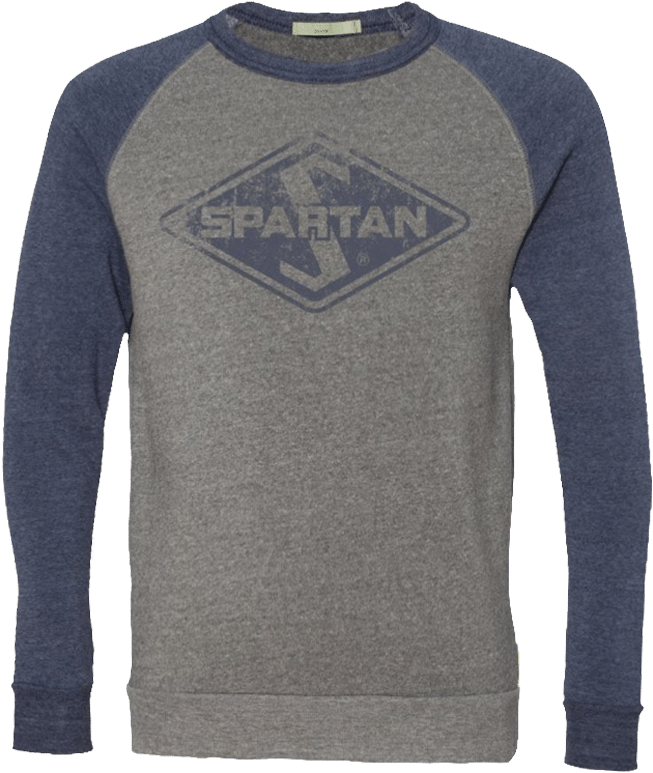 Spartan Burnout Logo Crew Neck - Long-sleeved T-shirt (800x971), Png Download