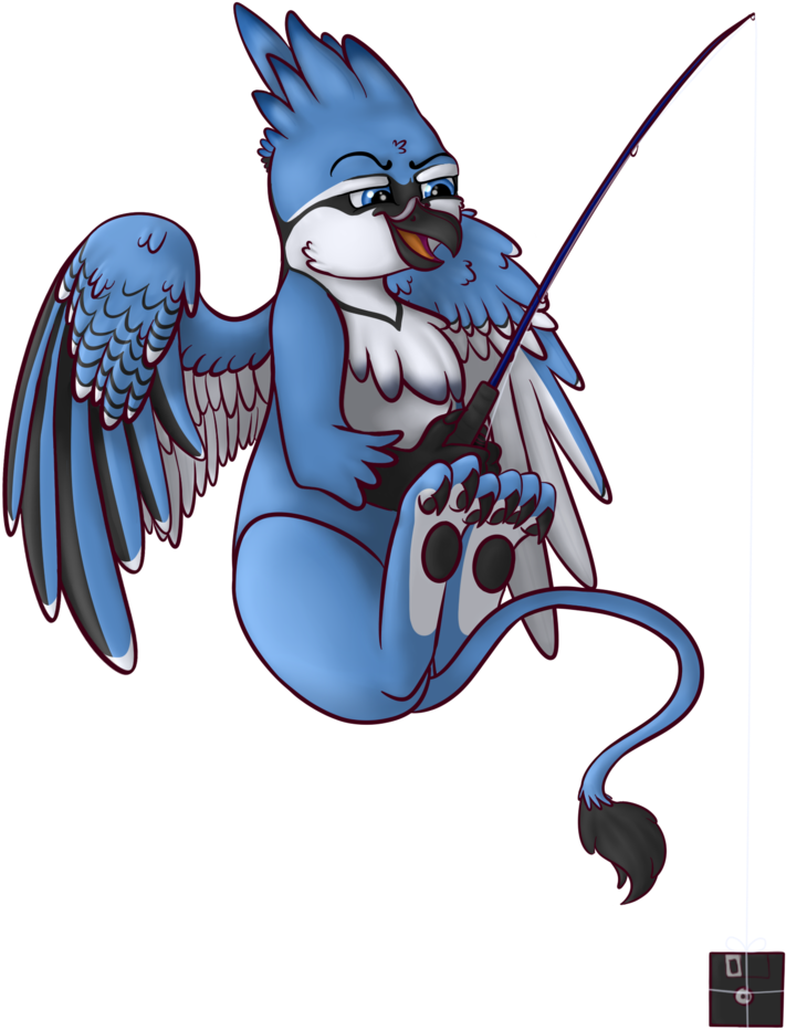 Xchan, Blue Jay, Derpibooru Exclusive, Fishing, Fishing - Cartoon (768x1024), Png Download