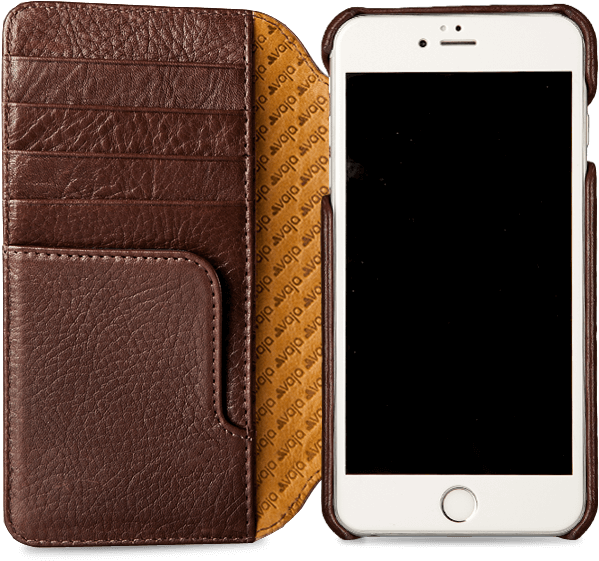 Wallet Agenda Iphone 8 Plus Leather Case - Iphone 8 Plus Wallet Case (650x650), Png Download