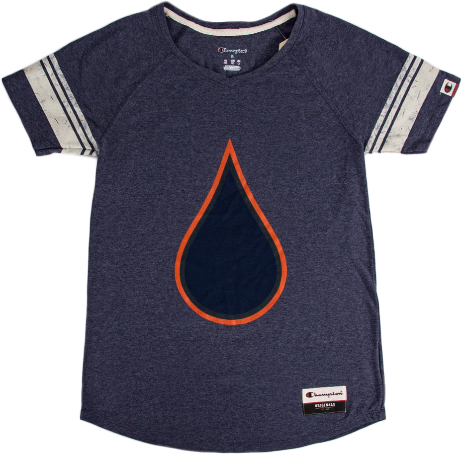 Picture Of Women's Varsity Oil Drop T-shirt - Active Shirt (1000x1000), Png Download