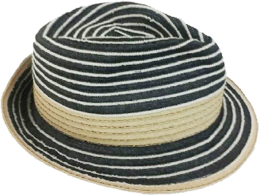 Fashion Hats Striped Soft Sided Fedora, Unisex - Fedora (1000x835), Png Download