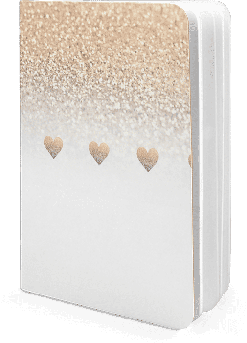 Dailyobjects Gatsby Gold Ombre White Hearts A5 Notebook - Heart (600x700), Png Download