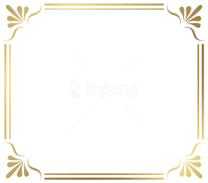 Free Png Download Frame Border Clipart Png Photo Png - Gold Frame Ornaments Png (850x748), Png Download
