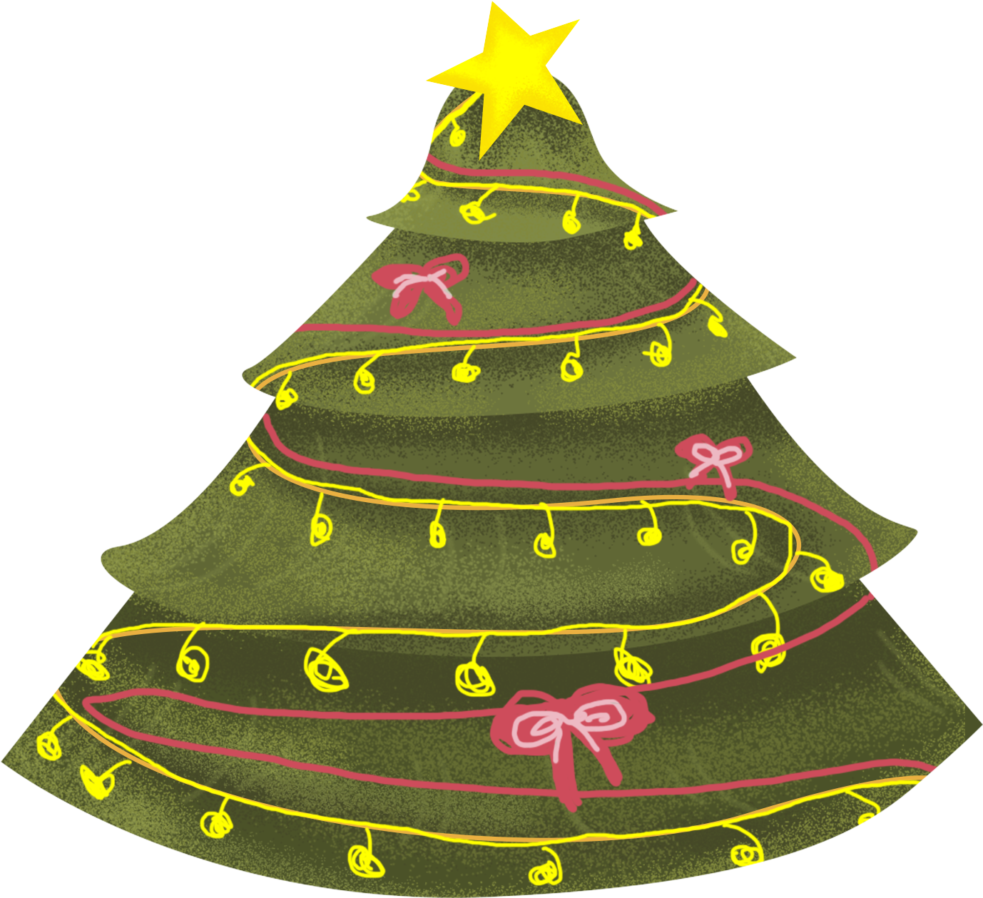 Elemento Fresco Del Árbol De Navidad - Christmas Tree (2000x2000), Png Download