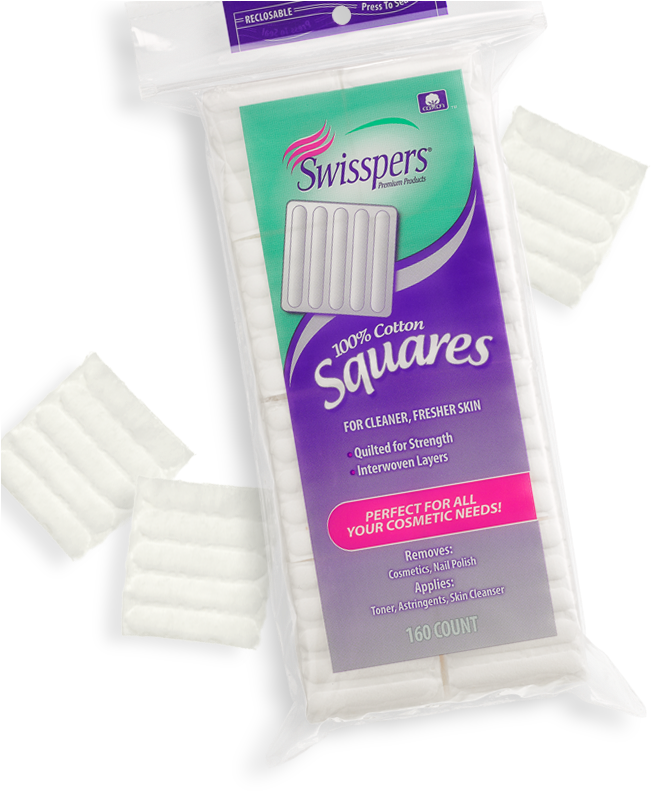 Cotton Squares - Swisspers (693x794), Png Download
